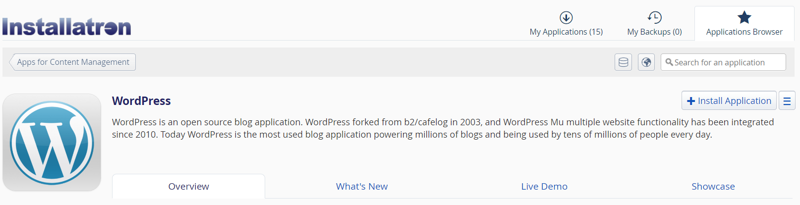 Wordpress - Installatron