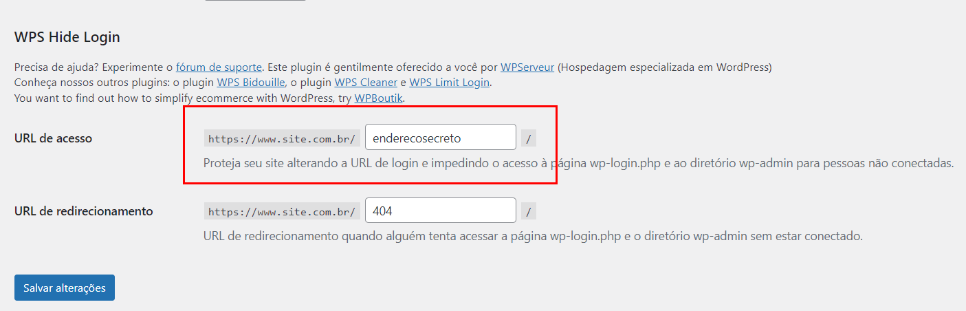 WPS Hide Login - WordPress